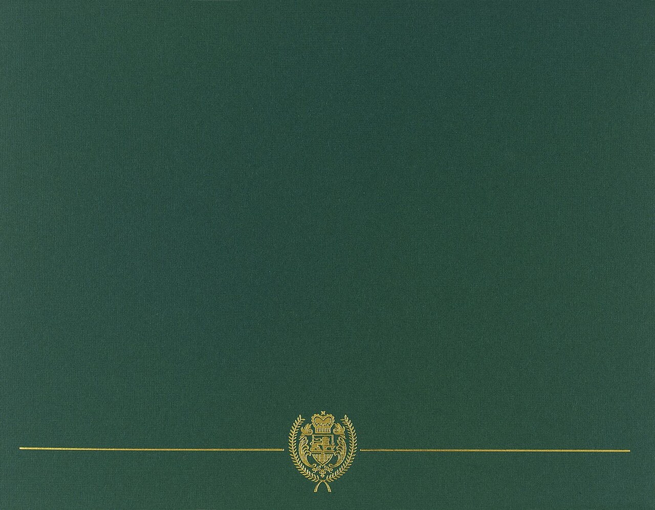 Great Papers! Classic Certificate Cover with Gold Foil Crest, Hunter Green, 12" x 9.375"(folded) with Die-Cuts for 8.5" x 11" Documents, 5 Count